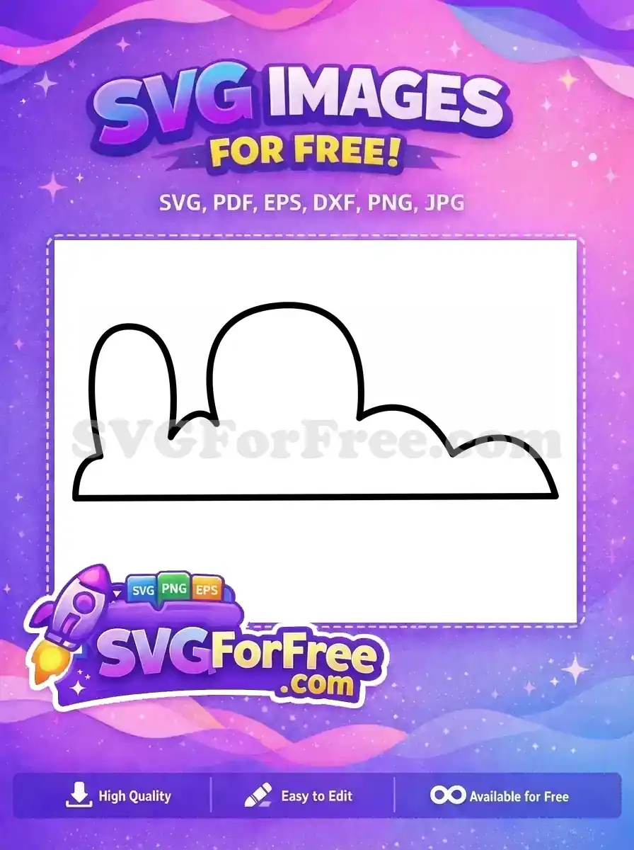 A free, organic blob-like cloud shape SVG, perfect for creative projects. This free graphic design offers versatile use.