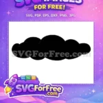 Free Puffy Black Silhouette Free Simple Cartoon Design Weather Graphic Free SVG - Instant Download