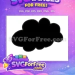Free Puffy Black Silhouette Free Fluffy Cloud Shape Akatsuki Free SVG - Instant Download