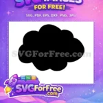 Free Black Silhouette Free Puffy Cloud Shape Cartoon Weather Graphic Free SVG - Instant Download