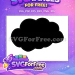 Free Black Silhouette Cloud Free Puffy Weather Graphic Nimbus Cloud Design Free SVG - Instant Download