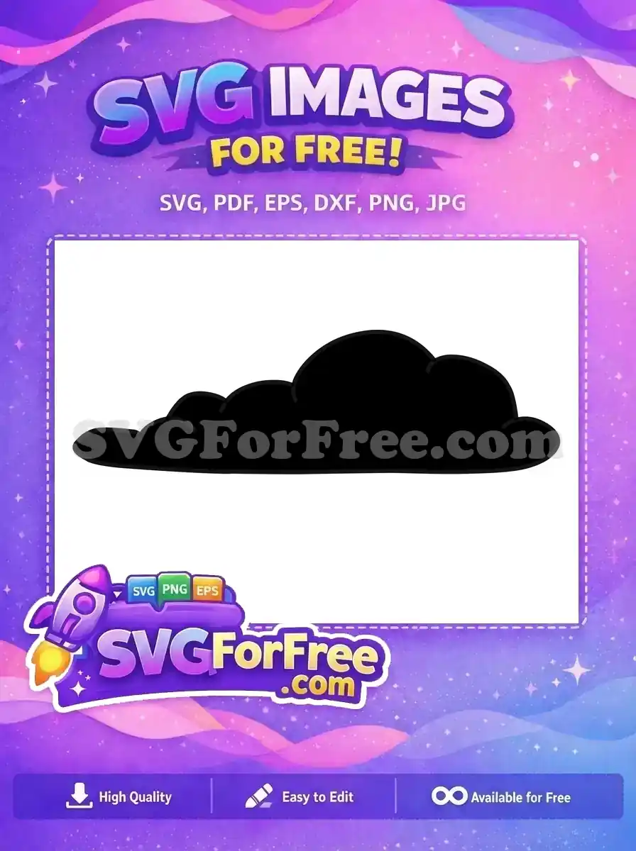 A free minimalist black cloud or undulating hill silhouette design, ideal for diverse creative projects. Download this free vector now!