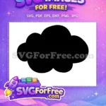 Free Fluffy Puffy Cloud Free Black Shape Silhouette Design Free SVG - Instant Download