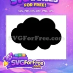 Free Puffy Black Cloud Free Silhouette Design Weather Element Free SVG - Instant Download