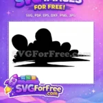 Free Red Numberblock One Free Black Silhouette Cloud Numberblocks Free SVG - Instant Download