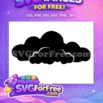 Free Black Silhouette Cloud Free Fluffy Cumulus Design Simple Weather Free SVG - Instant Download