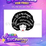 Free Empowering Afro Quotes Free Red Lips Black Woman Empowerment Free SVG - Instant Download