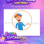 Free Blippi with Orange Glasses Free Blue Shirt Blippi Wonders Free SVG - Instant Download