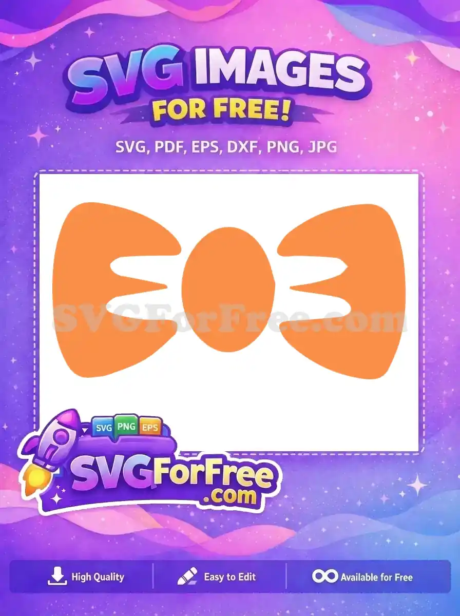 A vibrant orange bow tie free SVG design, featuring a simple, elegant shape. This free graphic is perfect for crafts and digital projects.