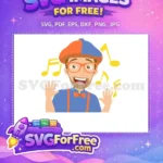 Free Blippi Orange Glasses Free Singing Music Notes Blippi Wonders Free SVG - Instant Download