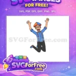 Free Jumping Blippi Orange Suspenders Free Orange Bow Tie Blippi Wonders Free SVG - Instant Download
