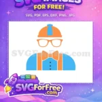 Free Orange Glasses and Bow Tie Free Blue and Orange Hat Blippi Wonders Free SVG - Instant Download
