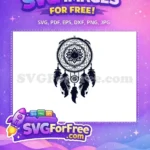 Free Intricate Blue Dream Catcher Free Hanging Feathers Spiritual Symbol Free SVG - Instant Download