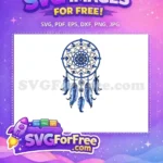 Free Blue Dream Catcher Free Detailed Web Pattern Spiritual Symbol Free SVG - Instant Download