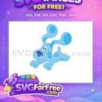 Free Jumping Light Blue Dog Free Happy Big Ears Blues Clues Free SVG - Instant Download