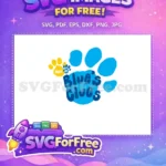 Free Blue Paw Print Logo Free Nick Jr Cartoon Blue's Clues Free SVG - Instant Download