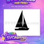 Free Boat Silhouette Free Sailing Ship Ocean Waves Free SVG - Instant Download