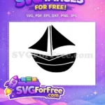 Free Sailboat Silhouette Black Free Nautical Ocean Voyage Free SVG - Instant Download