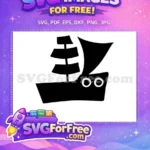 Free Classic Pirate Ship Free Simple Black Sails Nautical Adventure Free SVG - Instant Download