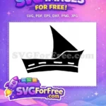 Free Simple Boat Silhouette Free Black Ship Design Nautical Voyage Free SVG - Instant Download