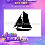 Free Boat Silhouette Free Sailing Ship Ocean Free SVG - Instant Download