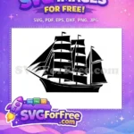 Free Captain Hook Ship Free Jolly Roger Silhouette Peter Pan Free SVG 1 - Instant Download