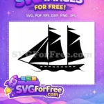 Free Moana Boat Silhouette Free Detailed Ocean Waves Disney Free SVG - Instant Download