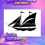 Free Moana Boat Silhouette Free Ocean Waves Moana Free SVG - Instant Download