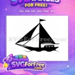 Free Boat Silhouette SVG Free Sunset Ocean Waves Nautical Free SVG - Instant Download