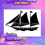 Free Moana Sailing Canoe Free Black Boat Silhouette Moana Movie Art Free SVG - Instant Download