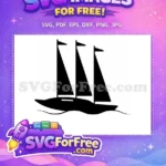 Free Boat Silhouette Free Ocean Wave Nautical Adventure Free SVG - Instant Download