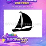 Free One Piece Boat Free Black Silhouette Art Free SVG - Instant Download
