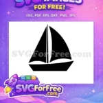 Free Sailboat Silhouette Free Simple Black Design Nautical Ocean Free SVG - Instant Download