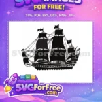Free Black Pearl Silhouette Free Pirate Ship Design Pirates Caribbean Free SVG - Instant Download