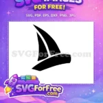 Free Sleek Sailboat Silhouette Free Black Minimalist Design Nautical Free SVG - Instant Download