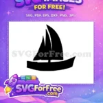 Free Black Sailboat Silhouette Free Polynesian Canoe Design Moana Free SVG - Instant Download