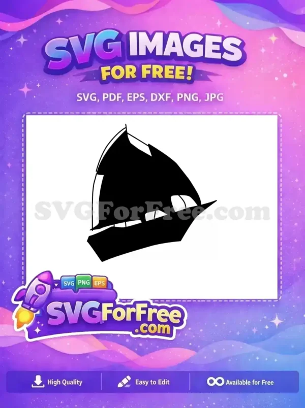 A versatile free abstract SVG design featuring a bold black silhouette resembling a stylized dome or sail. Ideal for free creative projects.