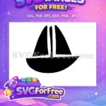 Free Sailboat Silhouette Free Simple Yacht Design Ocean Sailing Free SVG - Instant Download