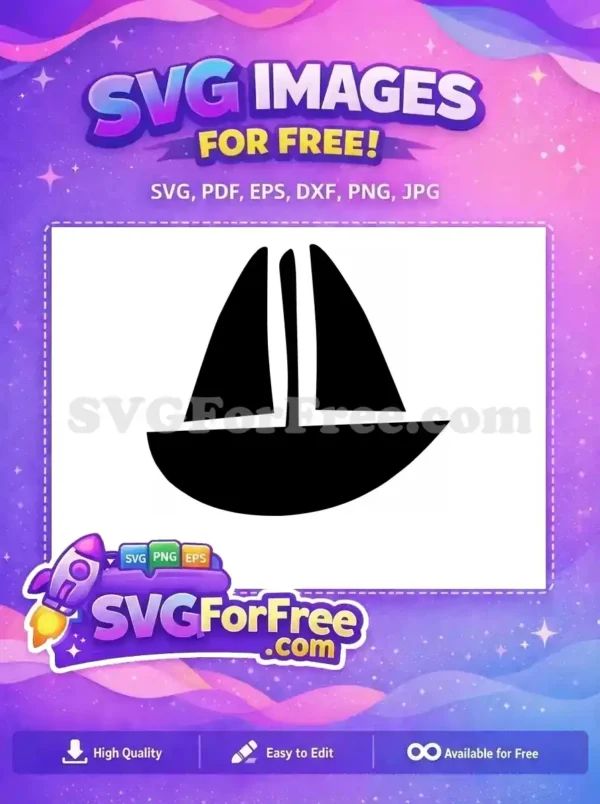 A minimalist free SVG design featuring bold black abstract shapes on a crisp white background with a strong base bar.