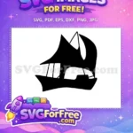 Free Abstract Boat Silhouette Free Stylized Black Sails Maritime Voyage Free SVG - Instant Download