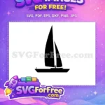 Free Simple Boat Silhouette Free Black Minimalist Nautical Free SVG - Instant Download
