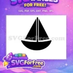 Free Black Sailboat Silhouette Free Simple Nautical Ocean Adventure Free SVG - Instant Download