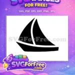 Free Black Sailboat Silhouette Free Two Sails Nautical Adventure Free SVG - Instant Download