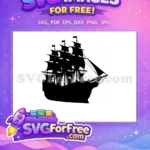Free Classic Wooden Ship Free Ocean Wave One Piece Free SVG - Instant Download