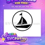 Free Boat Silhouette Outline Free Simple Ocean Wave Graphic One Piece Free SVG - Instant Download