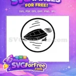 Free Black Boat Silhouette Free Simple Ocean Waves Character 1 Free SVG - Instant Download