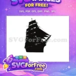 Free Thousand Sunny Silhouette Free Sailing Ship Design One Piece Free SVG - Instant Download