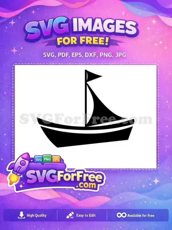 Discover this free minimalist sailboat SVG design, ideal for various creative projects. A clean vector graphic for free use.