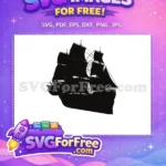 Free Black Sail Pirate Ship Free Galleon Silhouette Pirates Caribbean Free SVG - Instant Download