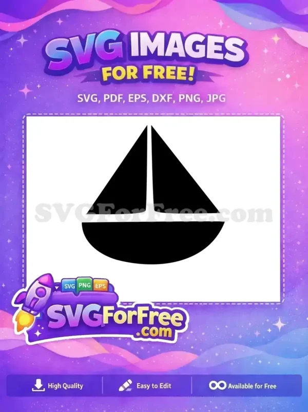 Free Sailboat Vector Art – Minimalist Ocean Craft Design A sleek, free sailboat silhouette design, ideal for crafters and designers. Download this free vector graphic for your next creative project.